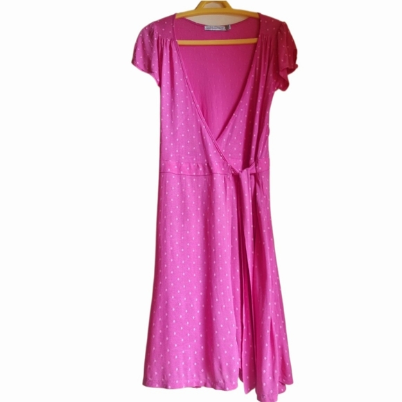 Zara Dresses & Skirts - Zara Pink polka dots Mini Wrap Dress.